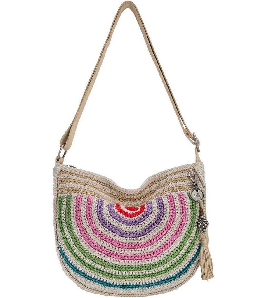 The Sak Ryder Crocheted Cresent Stripe Crossbody Bag
