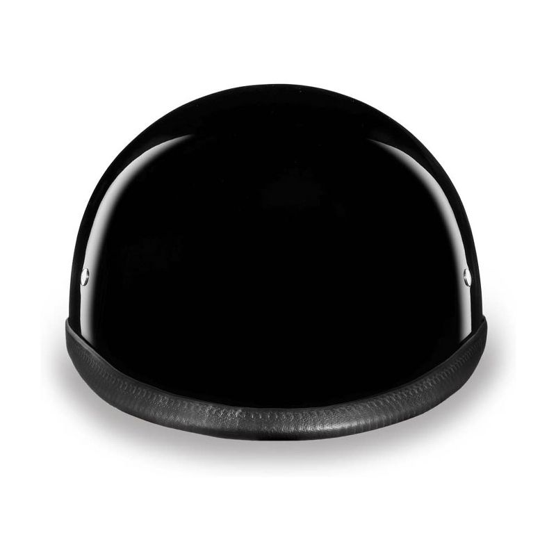 Daytona Helmets H1-A-M Secure Hawk Slim Protective Motorcycle Half Helmet with Adjustable Chine Strap, Head Wrap, and Drawstring Bag, Gloss Black