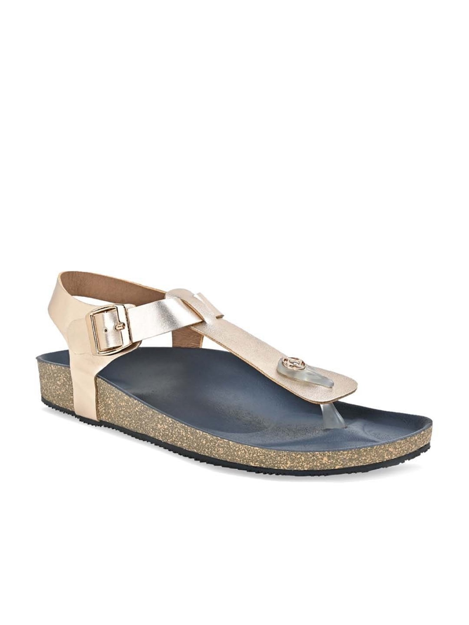 Rocia by Regal Women's Rose Gold Ankle Strap Sandals