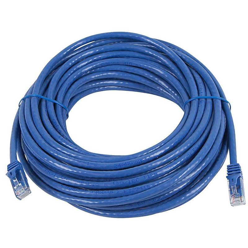 Monoprice Cat5e Ethernet Patch Cable - 50 Feet - Blue | Network Internet Cord - RJ45, Stranded, 350Mhz, UTP, Pure Bare Copper Wire, 24AWG - Flexboot