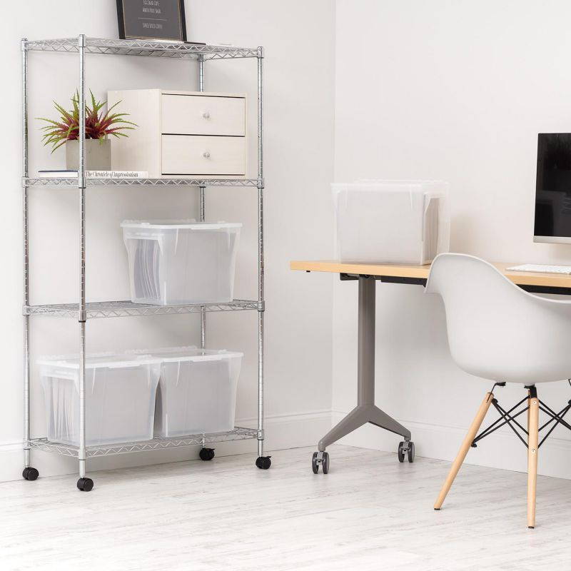 IRIS Split-Lid Letter Size File Box, Small, Clear