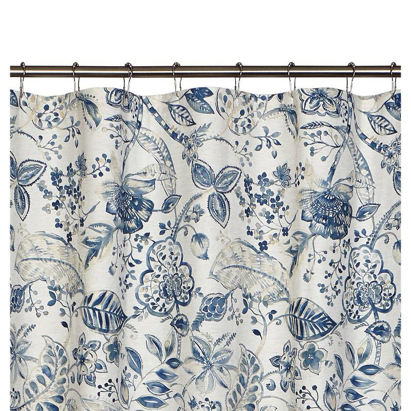 Georgian Shower Curtain Blue/Brown - Moda at Home