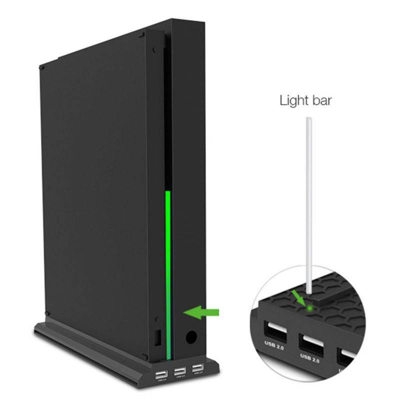 Original Vertical Stand Holder Base w/ 3 Cooling Fan USB For Xbox One X Console
