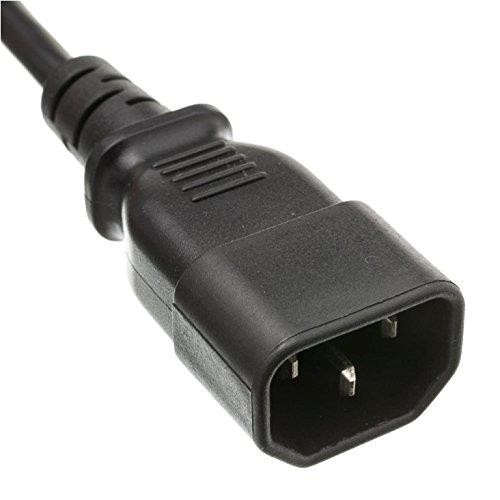 C&E 4 Pack Computer/Monitor Power Extension Cord C13 to C14 18 AWG Black 3' Power Cable (CNE658896)