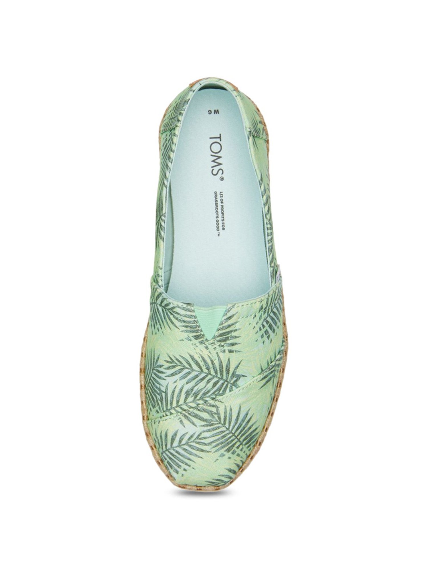 TOMS Women's Alpargata Rope Mint Green Espadrille Shoes