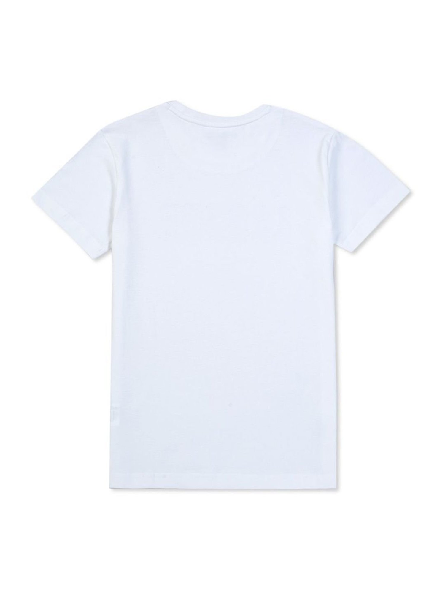Gini & Jony Kids White Cotton Printed T-Shirt