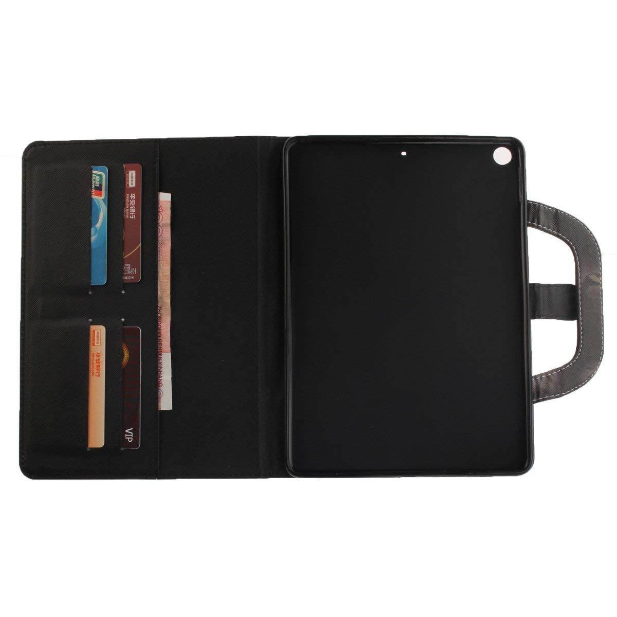 New iPad 2017 iPad 9.7 Case, Newshine Portable Lightweight Smart Stand Case with Card Slots for Apple iPad 9.7-inch 2017 Release [Auto Sleep/Wake], Half-face Cat