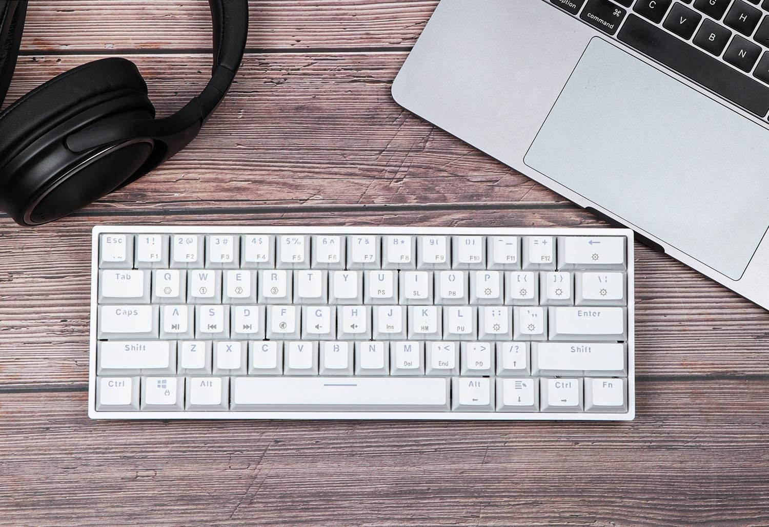 EPOMAKER SKYLOONG SK61 GK61 61 Keys Hot Swappable 60% Mechanical Keyboard with RGB Backlit, Doubleshot ABS Keycaps, Dustproof for Win/Mac/Gamers(Gateron Optical Brown, White