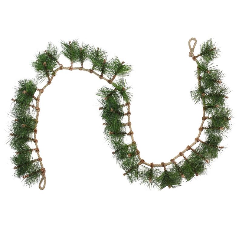Napco 6' x 5" Unlit Long Needle Pine and Rope Christmas Garland