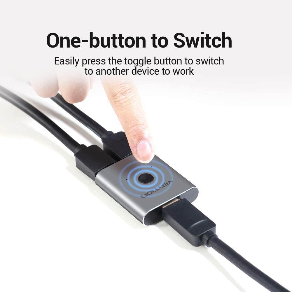 HDMI Splitter, Bi-Directional HDMI Switch 2 Input 1 Output, 1x2 2x1 Switcher, Compatible with PS4, Xbox, Computer, Player, Supports 4K 3D HD 1080P