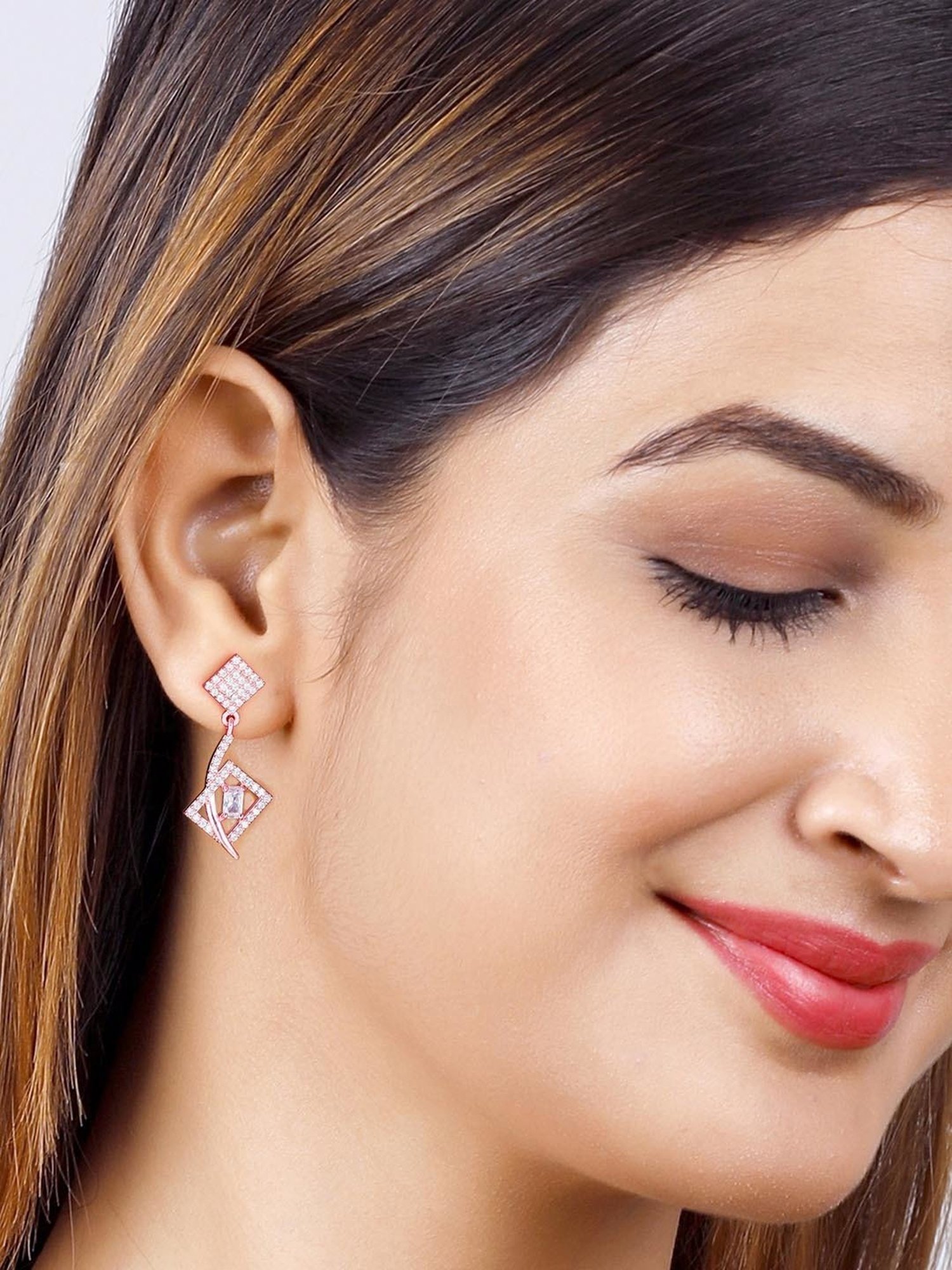 GIVA Love All Around 925 Silver Studded Twig Drop Earrings for Women & Girls