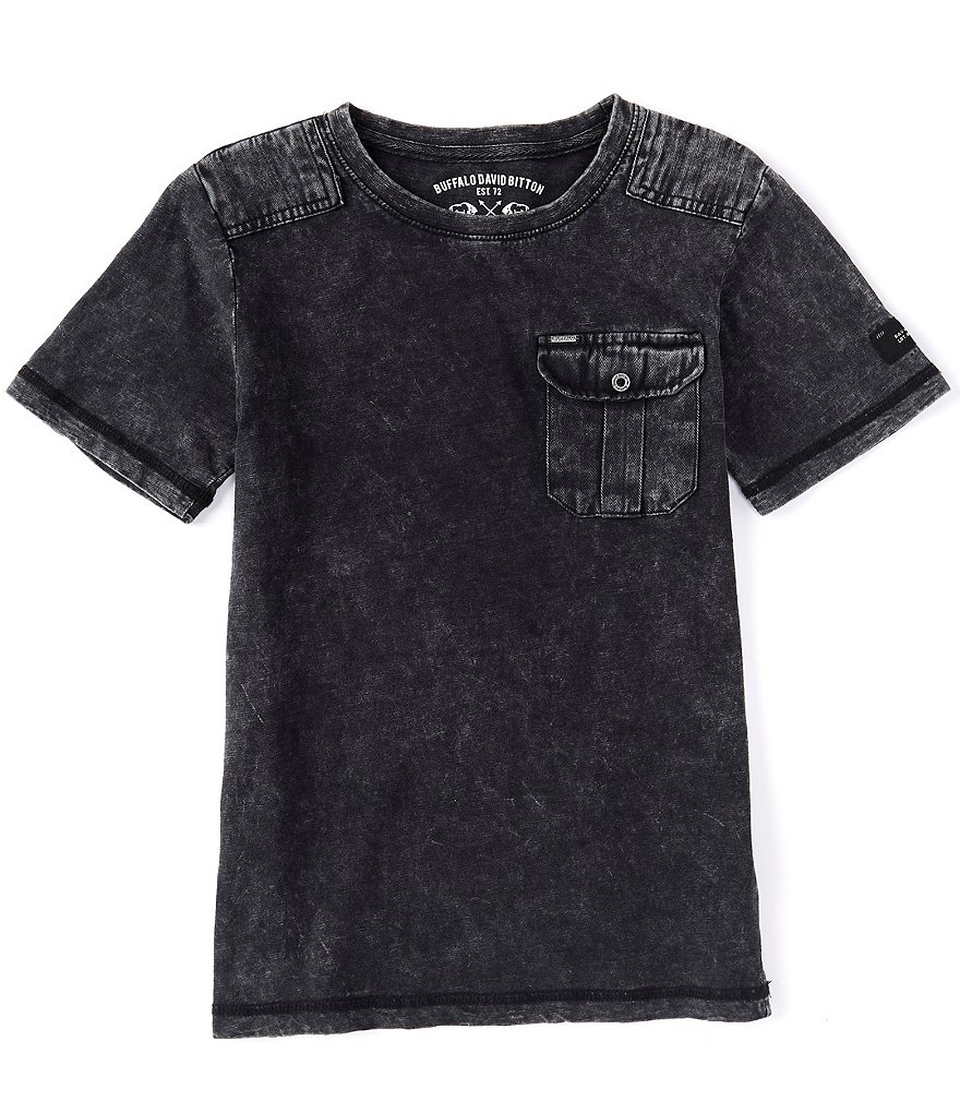 Buffalo David Bitton Big Boys 8-20 Short-Sleeve Mix Media Pocket Tee