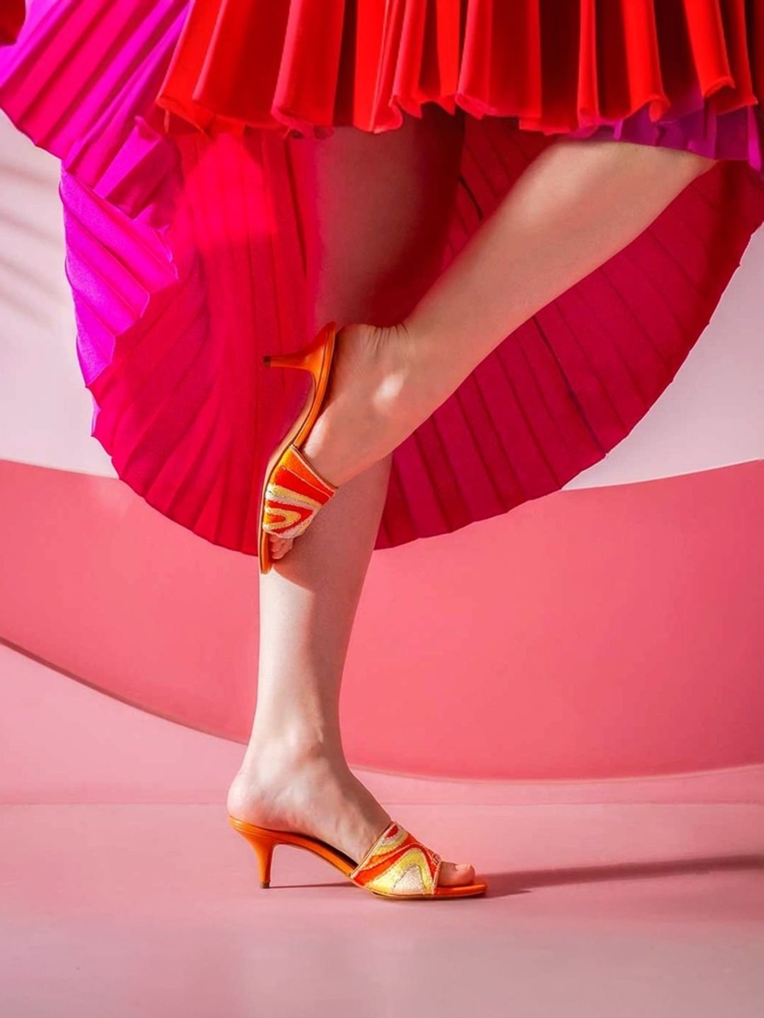 Saint G Women's Rina Orange Stilettos