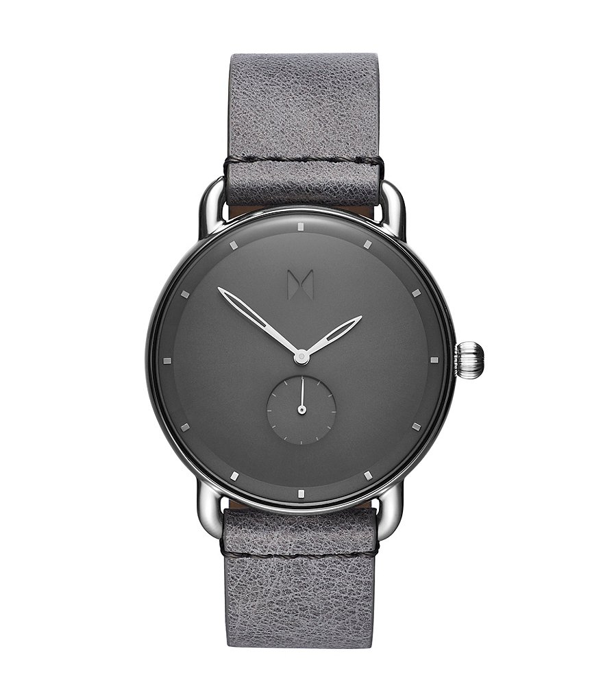 MVMT Revolver Collection Gotham Grey Leather Watch