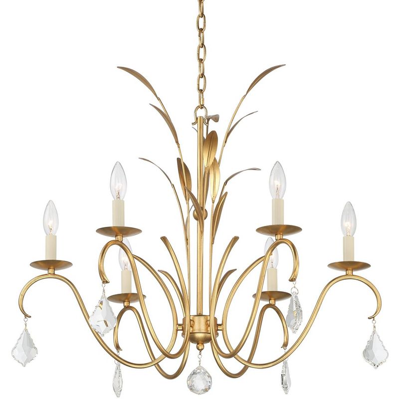 Possini Euro Design Possini Euro Gypsum 27 3/4"W Gold Leaf 6-Light Chandelier
