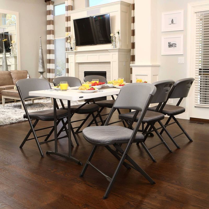 4pk Padded Commercial Grade Folding Chair Gray - Lifetime