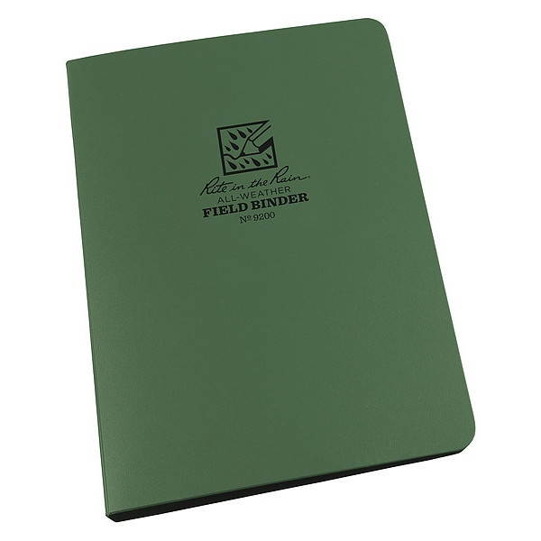 RITE IN THE RAIN 9200 1/2" Six Ring Field Round Binder, Green