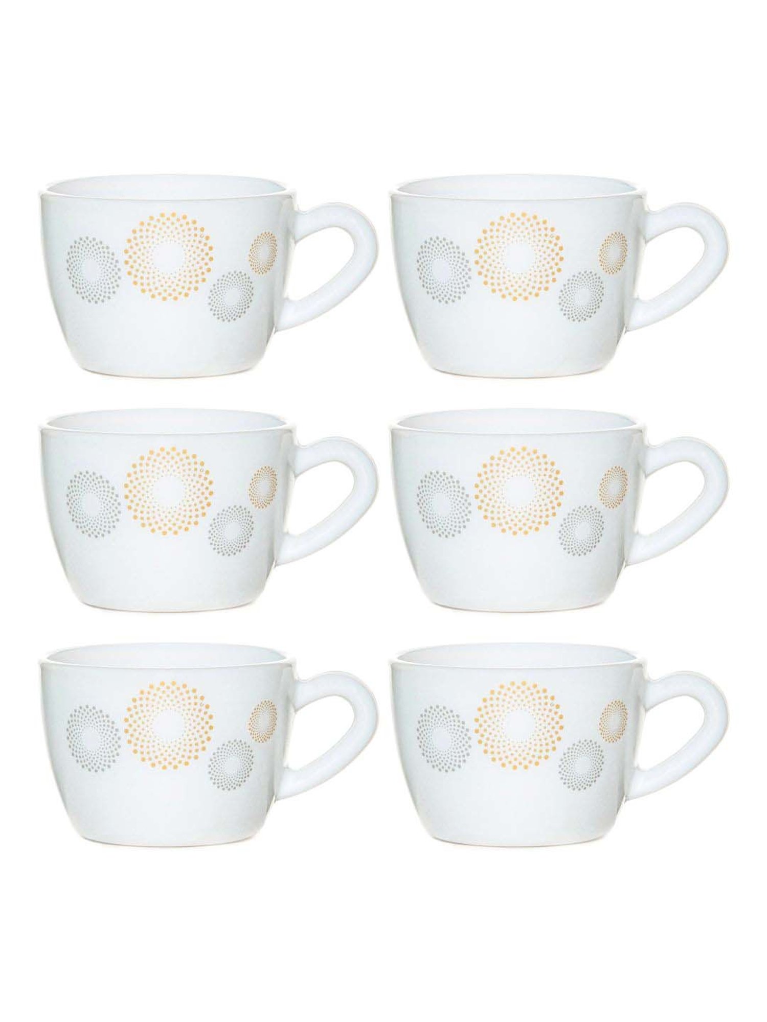 Cello Multicolor Glass Coffee Mug (0.13 L) - Set of 6