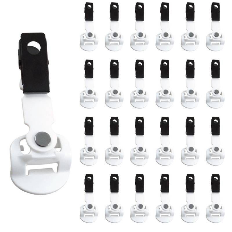 25 Pack: White Universal Clip for Vocera Communications Badge B3000. 230-01985