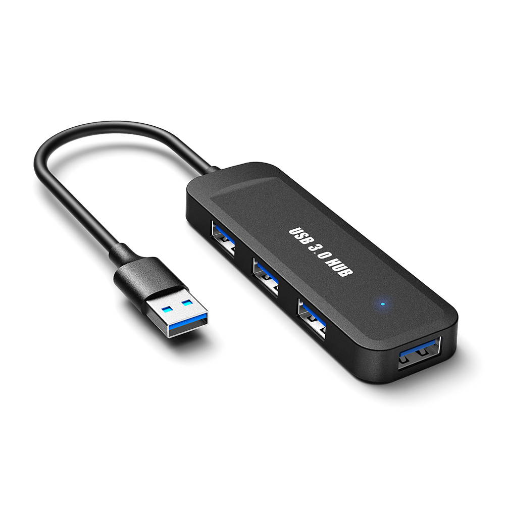 Hannord 4-Port USB 3.0 Hub, Ultra Slim Portable USB Data Hub Splitter for USB Expansion