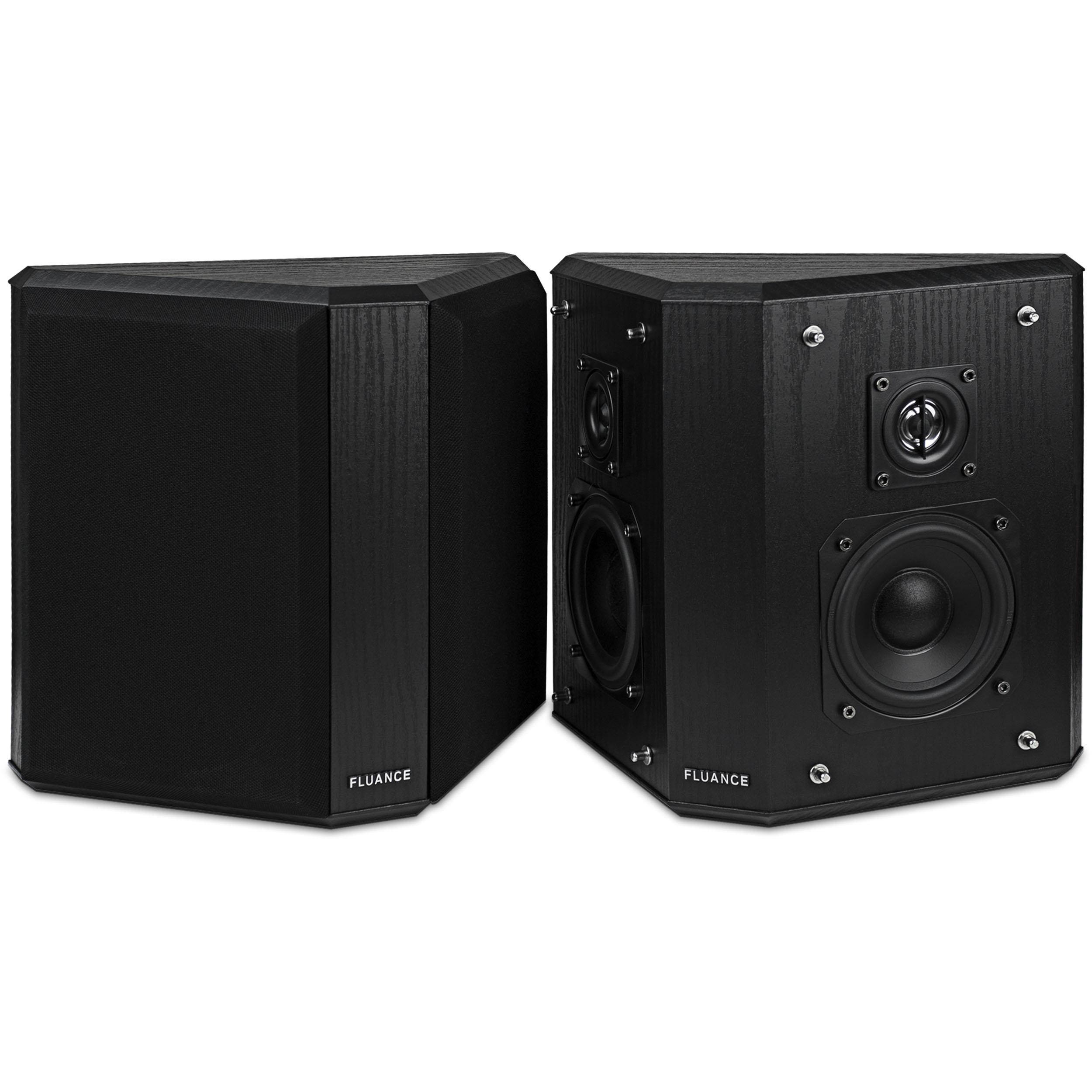 Fluance Elite High Definition 2-Way Bipolar Surround Speakers for Wide Dispersion Surround Sound in Home Theater Systems - Black Ash/Pair (SXBP2)