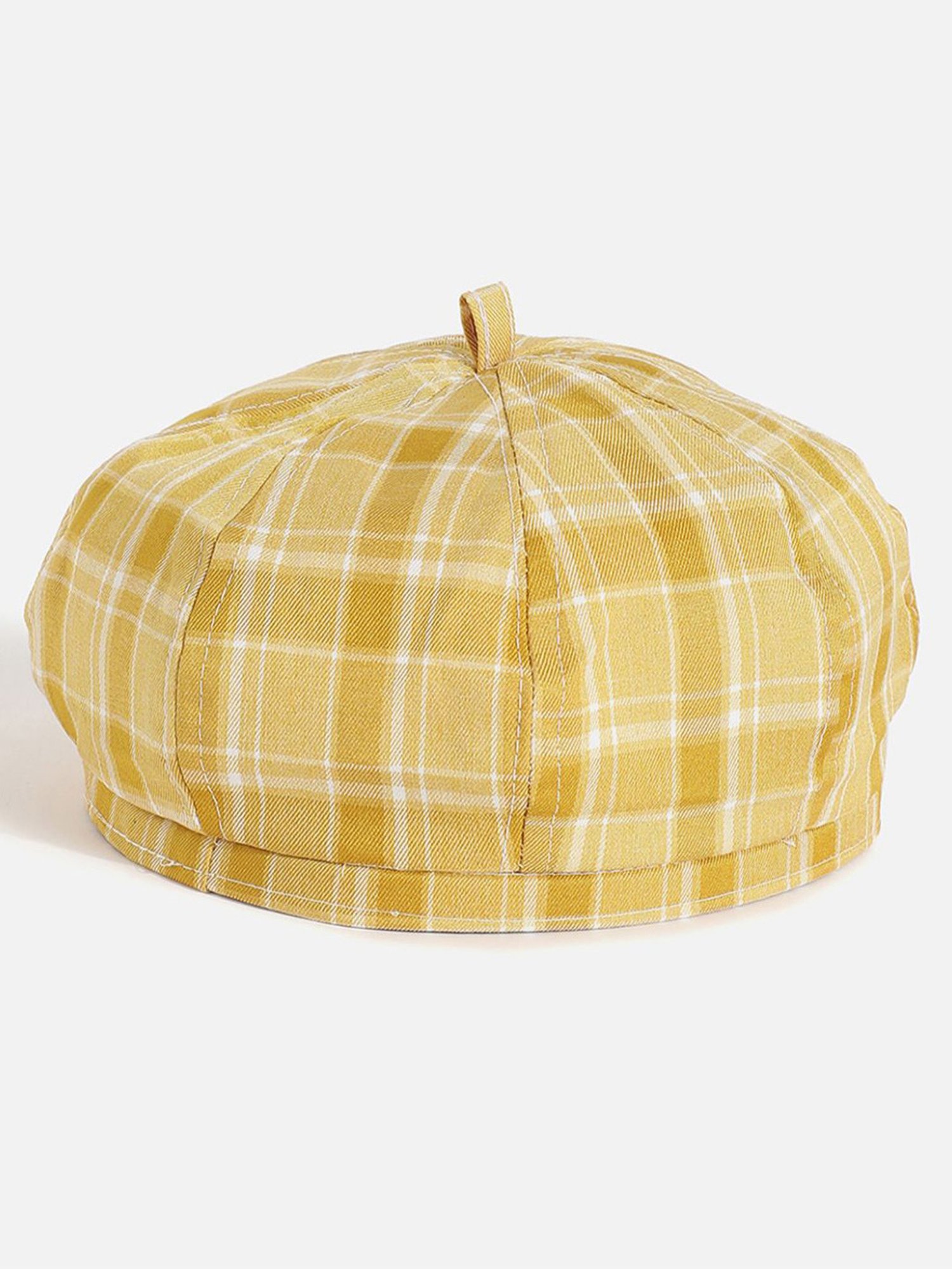 HauteSauce Yellow Textured Beret Cap