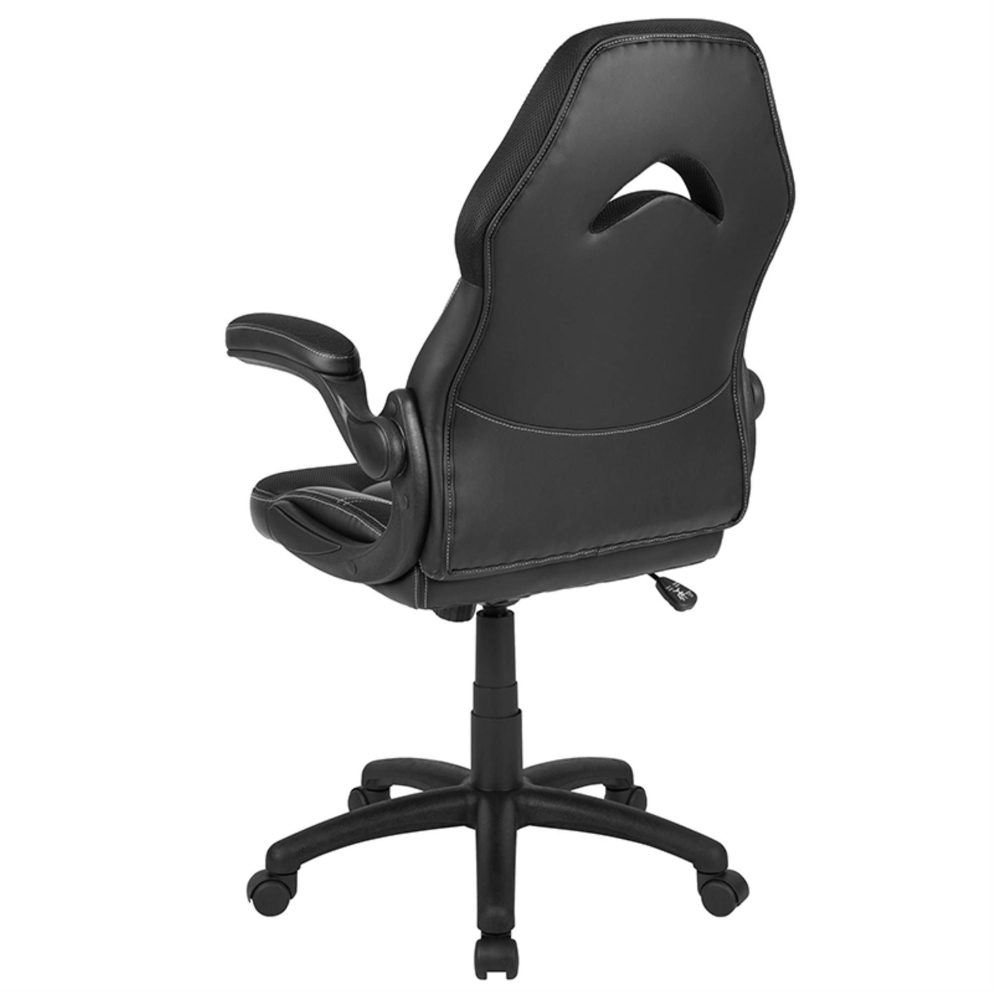 Flash Furniture X10 Gaming Chair Racing Office Adjustable Swivel Chair with Flip-up Arms - Black LeatherSoft