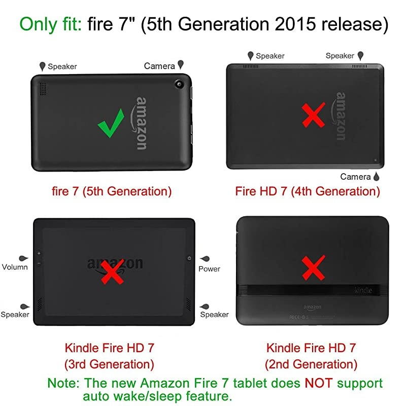 Case for Fire 7 2015  Kickstand Slim Fit Flip Cover with Card Slots Cash Holder Protective Case for  Kindle Fire 7 Display 5th Generation 2015 Release Gold Butterfly