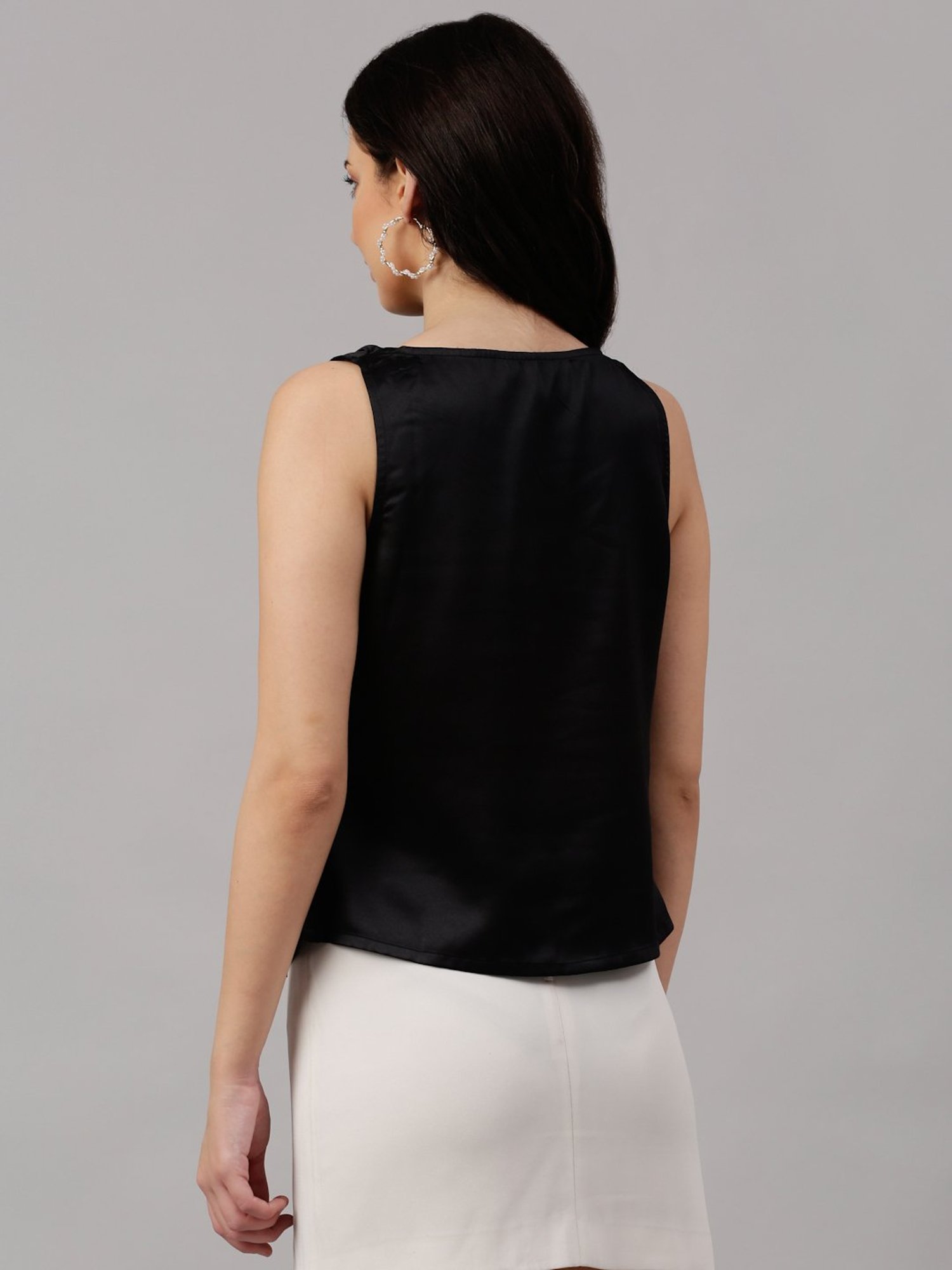 NEUDIS Black Cowl Neck Top