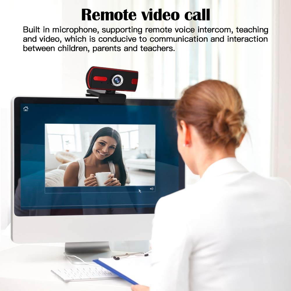 Webcam with Microphone,Full HD 1080P Live Streaming Webcam Auto Focus Plug and Play USB Computer Camera for Laptop/PC/Mac,Online Studying/Video Calling/Conferencing