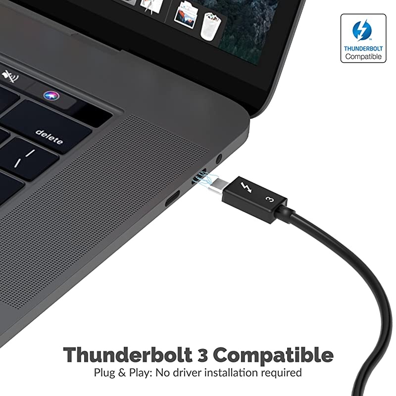 Thunderbolt 3 to Dual HDMI Adapter Supports Up to Two 4K 60Hz Monitors on Mac and Some Windows Systems TH3HD2