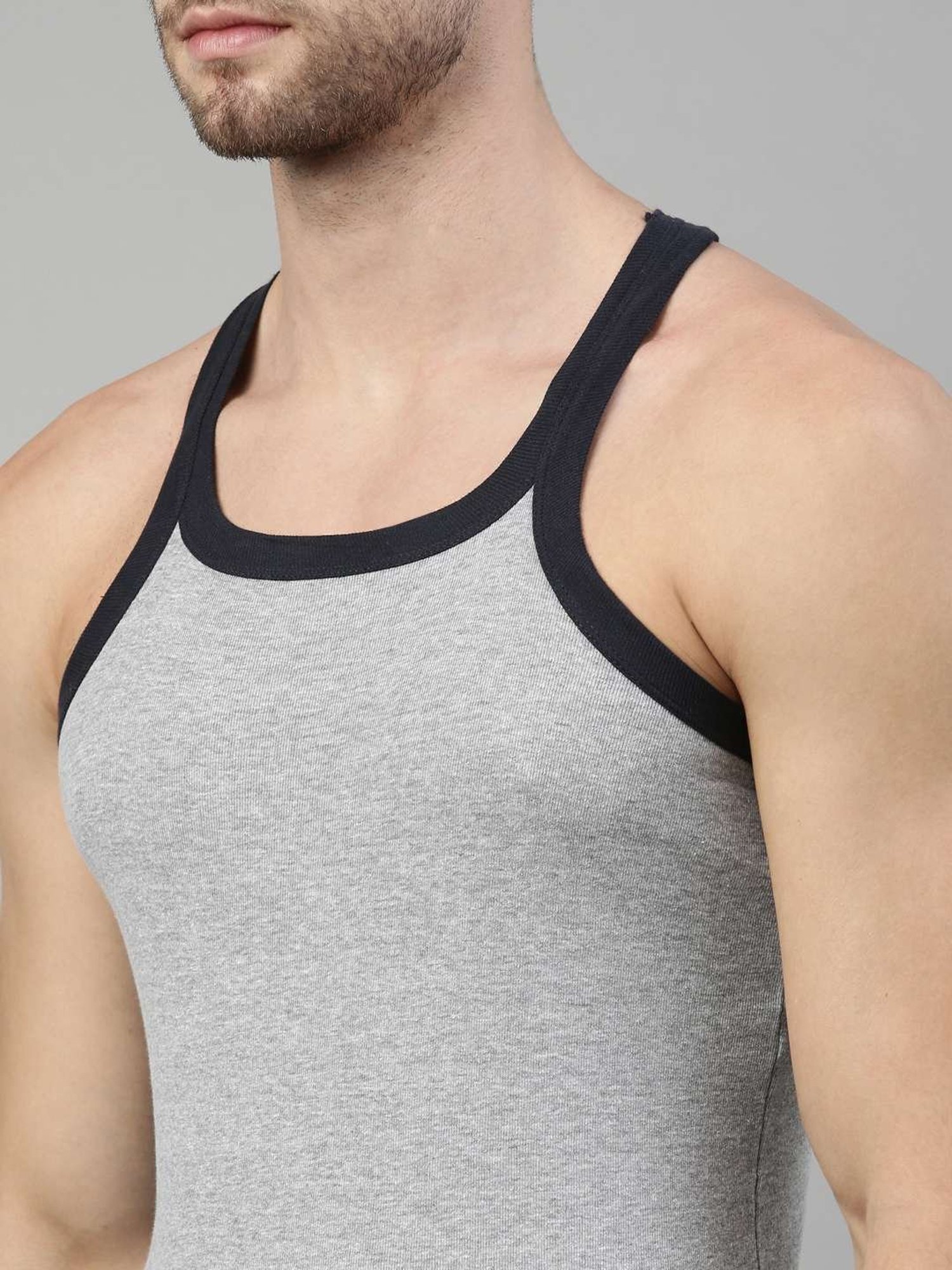 Dixcy Scott Originals Grey Cotton Regular Fit Vest