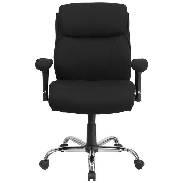 HERCULES Series Big & Tall 400 lb. Rated Black Fabric Ergonomic Task Office Chair with Line Stitching and Adjustable Arms