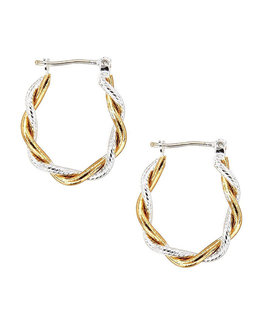 Tailored Two-Tone Hoop Earrings