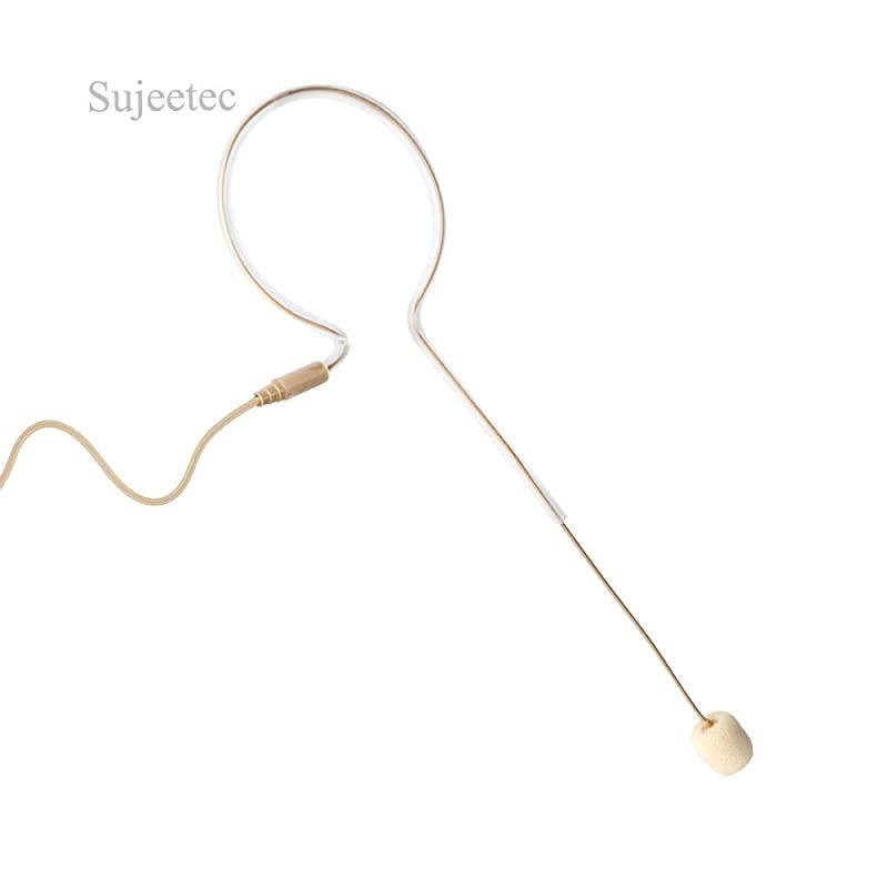 Pro Earset Microphone Headset Headworn Microphone Over Ear Condenser Mic for AKG Wireless System Bodypack Transmitter, Ideal for Singing, Presentation, Churches, Lectures &ndash; Beige