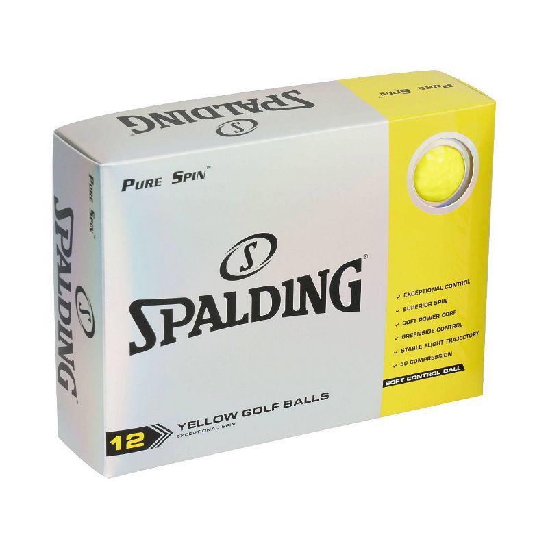 Spalding Pure Spin Golf Balls 24pc - Yellow