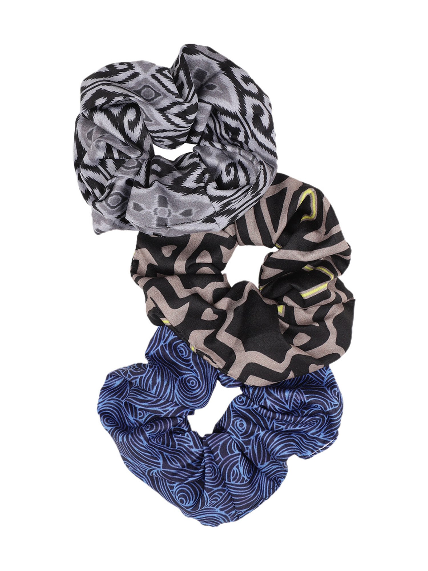 Aditi Wasan Multicolor Printed Scrunchies - Set of 3