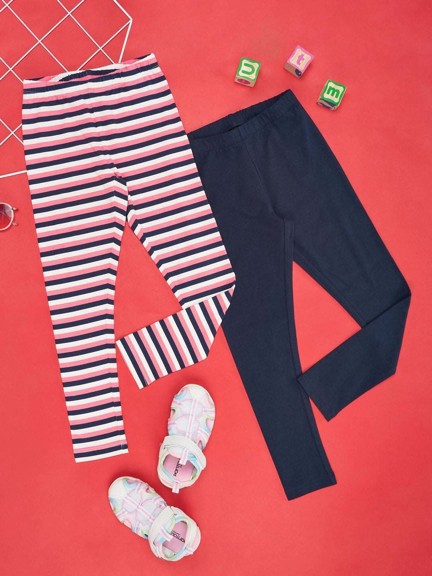 Bonjour Girls Light Grey Printed Tights