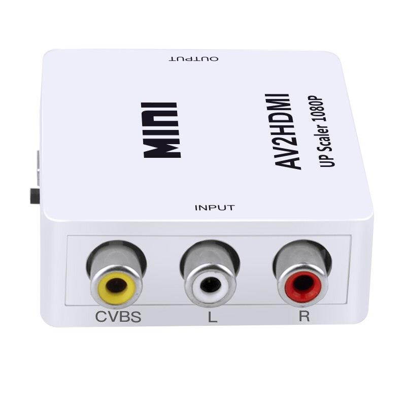JCKEL Mini AV/RCA/CVBS Jack to a HDMI Scaler 1080P Converter Box AV2HDMI Video Adapter for HDTV TV PS3 PS4 PC DVD Xbox Projector