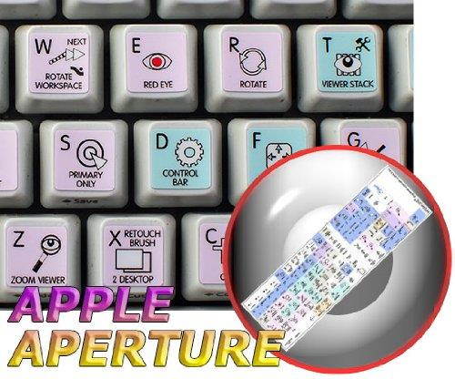 APPLE APERTURE GALAXY SERIES KEYBOARD STICKERS SHORTCUTS 12X12 SIZE