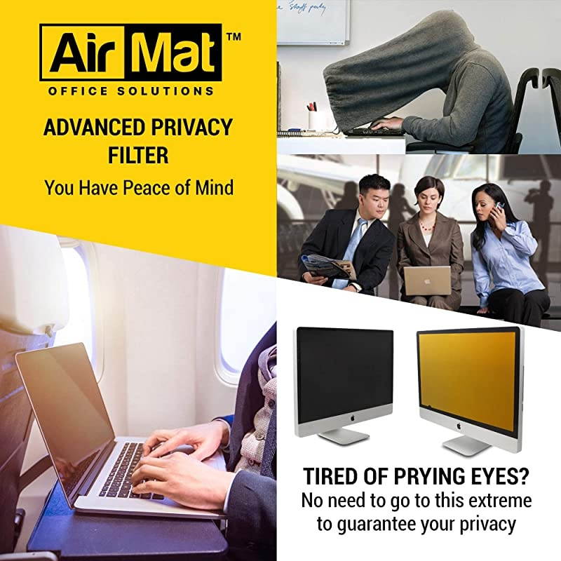 Privacy Screen Filter for Laptop and Computer Monitor Premium Anti Glare Protector for Data Confidentiality iPad 234 Monitor Frameless Glass ScreenTapeFree