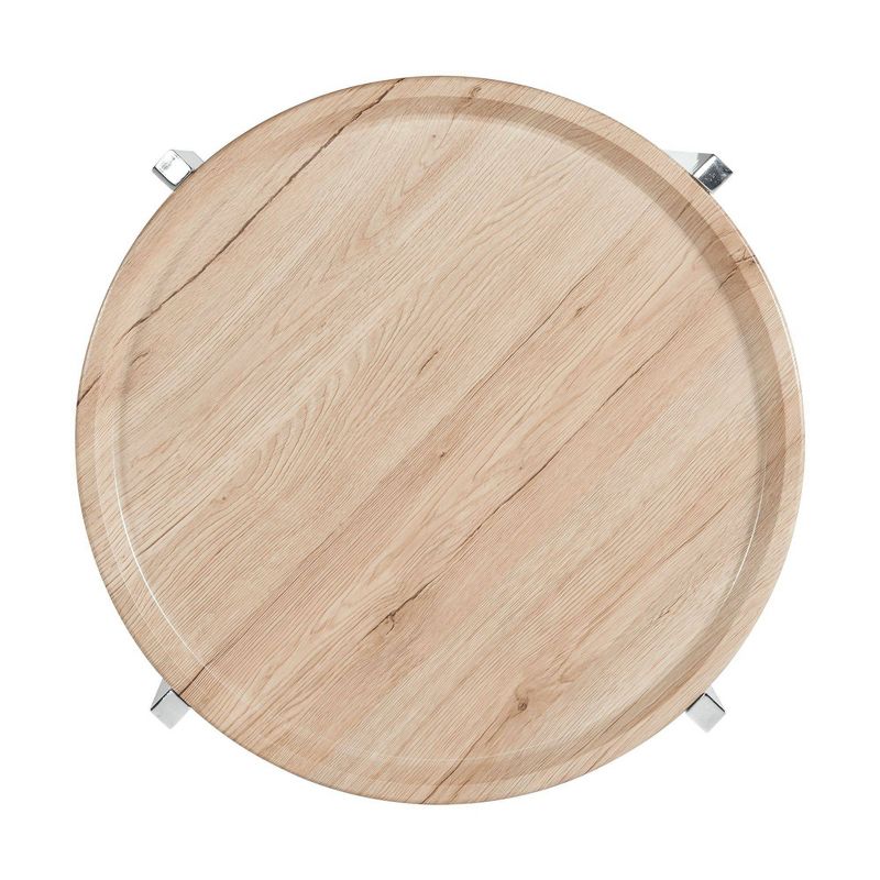 3pc Niko Occasional Table Set Natural/Chrome - Picket House Furnishings