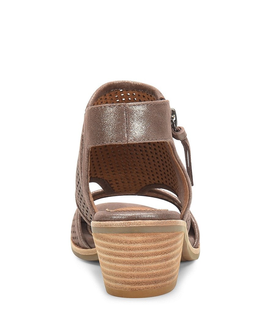 Sofft Sara Perforated Leather Stacked Heel Shooties