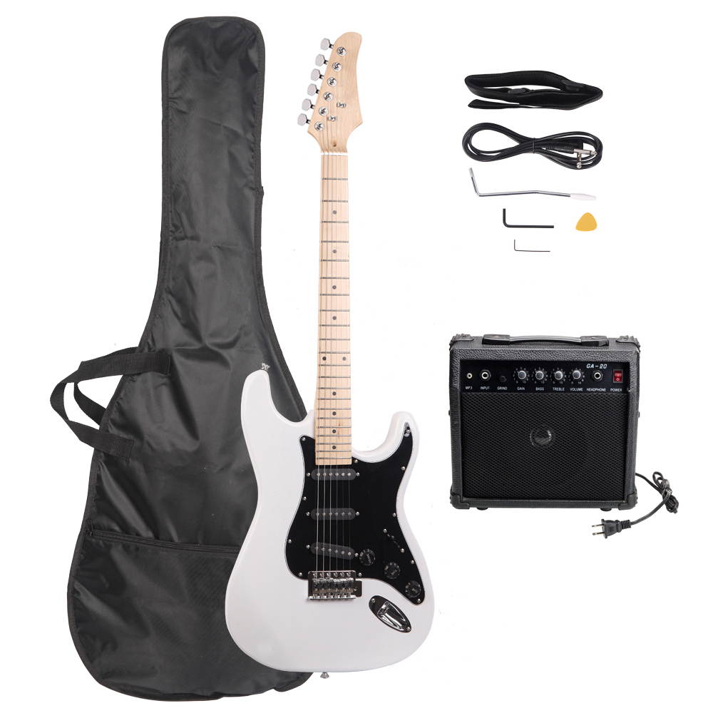 New Beginner Sunset Electric Guitar Kit with 20W Amp & Accessories