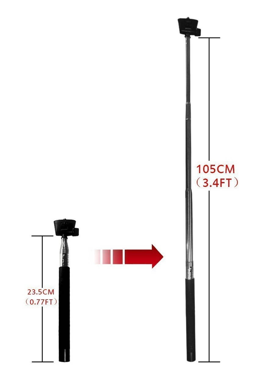 Xit AXTBTMP 40" Bluetooth Wireless Cell Mobile Phone Monopod Mount Selfie Stick