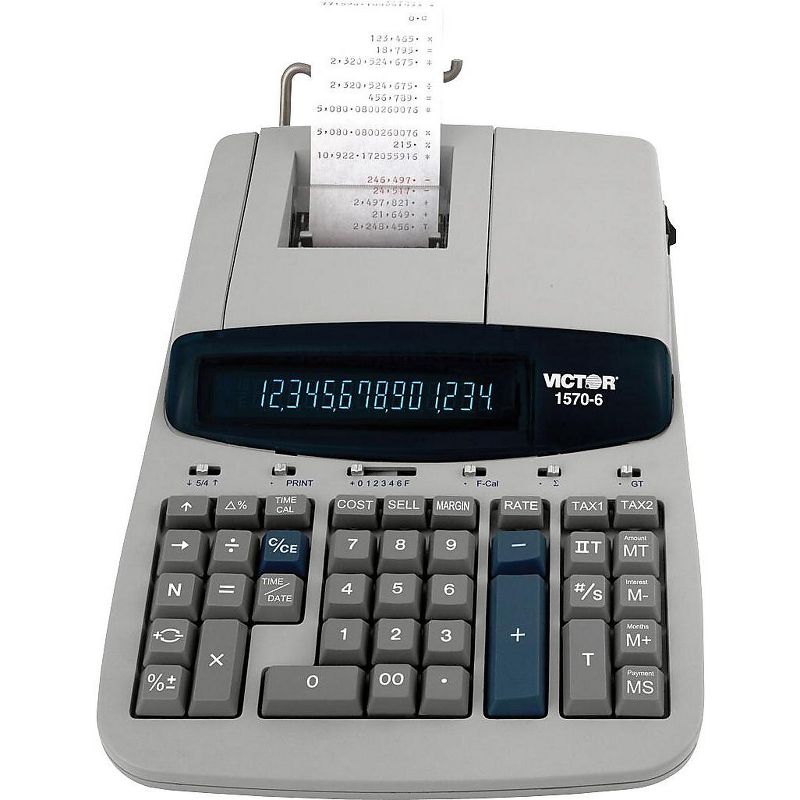 Victor 1570-6 Two-Color Ribbon Printing Calculator Black/Red Print 5.2 Lines/Sec 15706