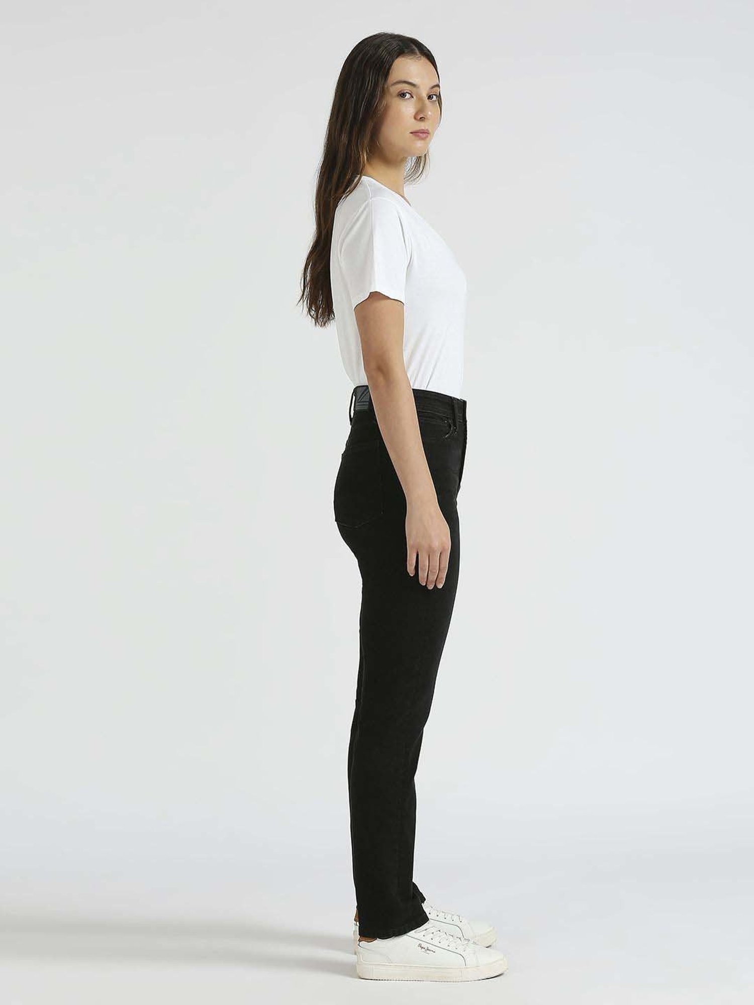Pepe High Rise Jeans Black Cotton High Rise Jeans