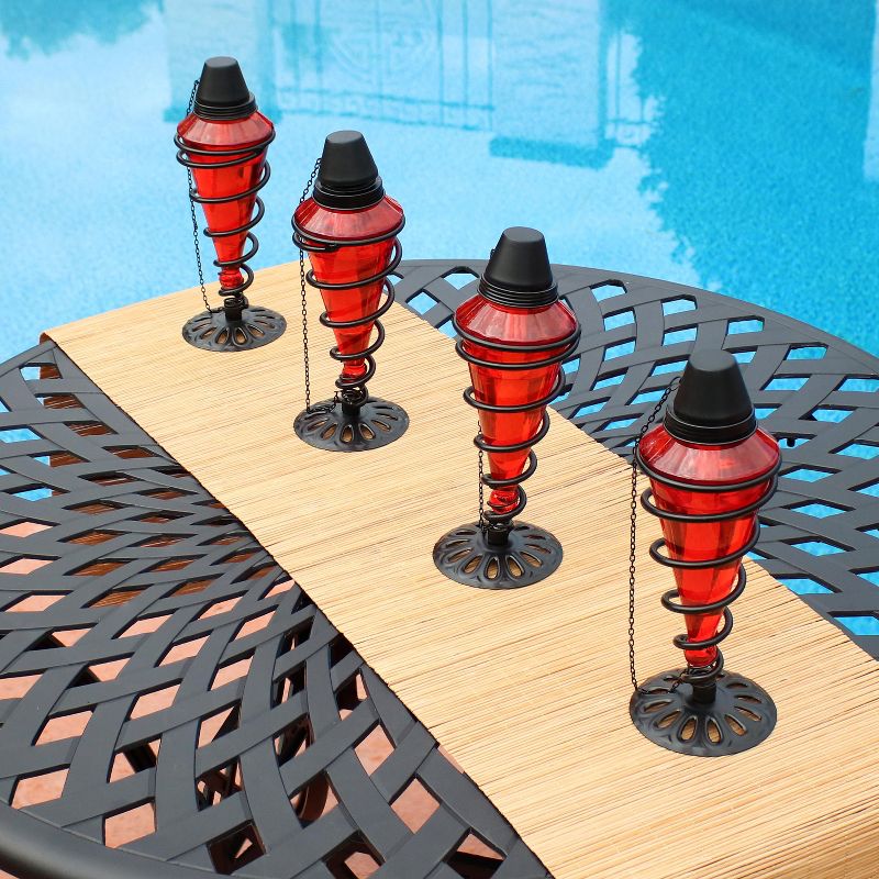 5.5" Petite Lantern Metal Table Torch Black - TIKI