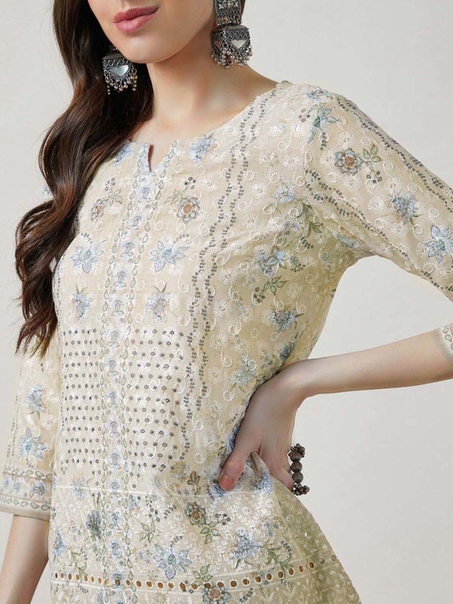 Soch Cream Embroidered Tunic