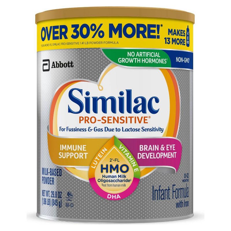 Similac Pro-Sensitive Non-GMO Infant Formula with Iron Powder - 119.2oz Total